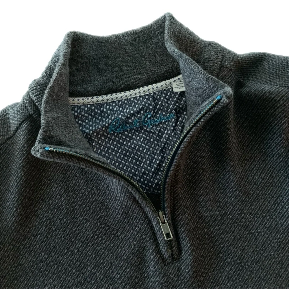 Robert Graham Charcoal Zip-Up Sweater